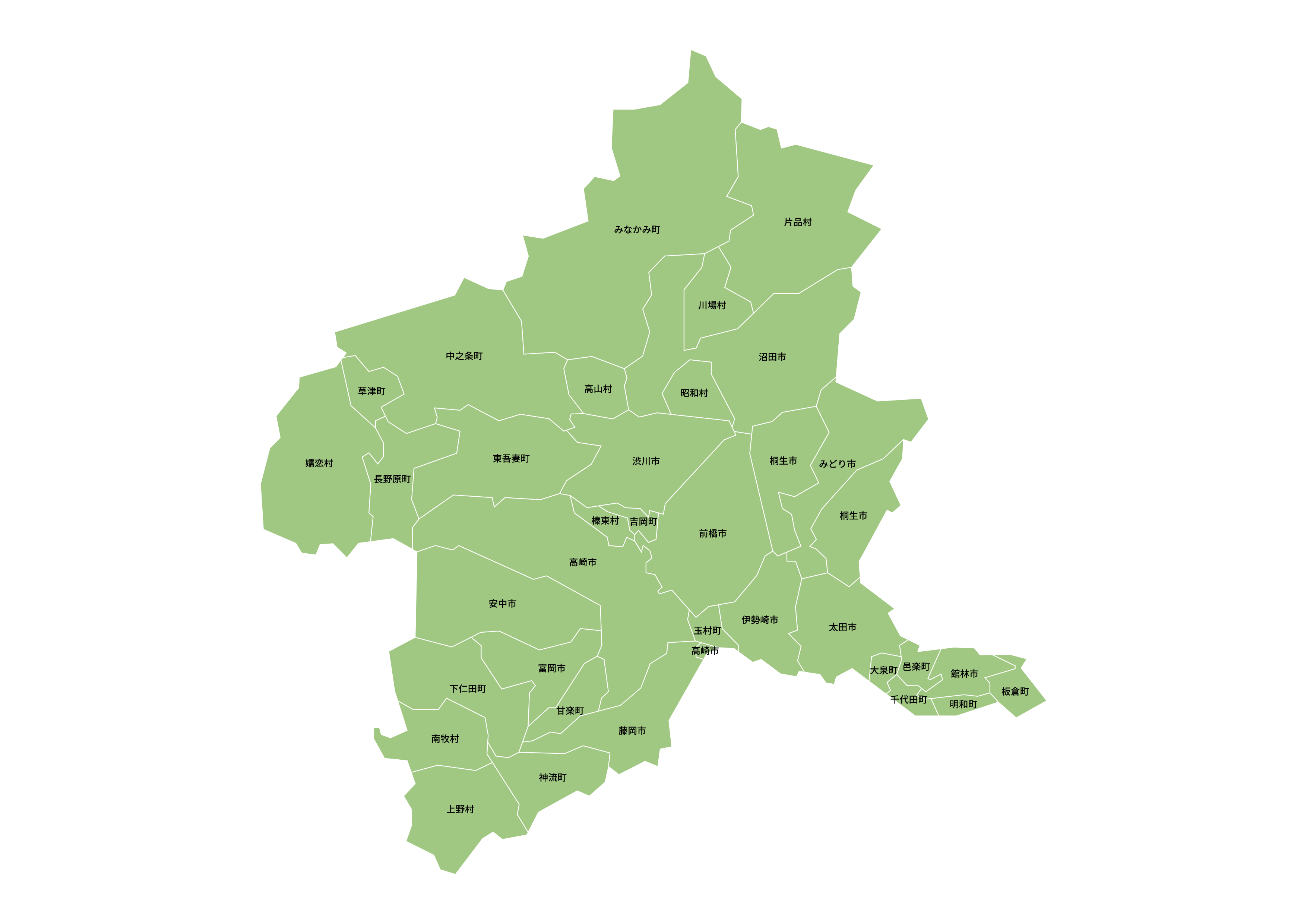 群馬県の対応エリア地図
