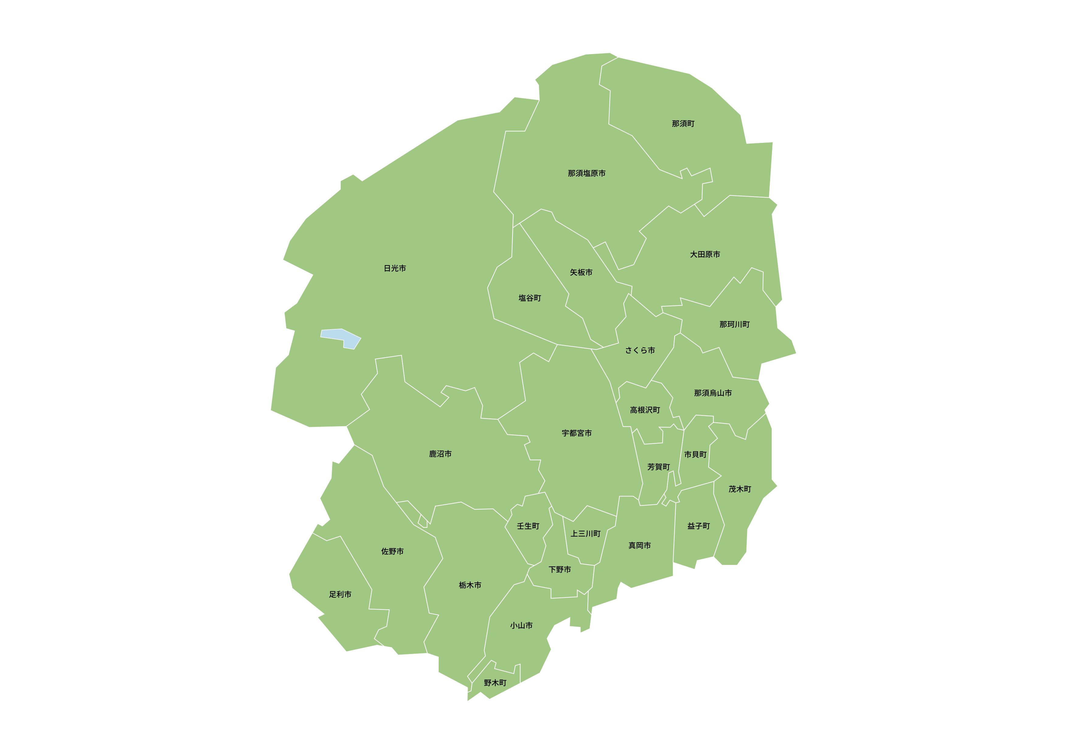 栃木県の対応エリア地図